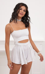 Cutout Romper in Silvery White