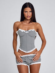 Lucy'S Junnie Corset Black Gingham