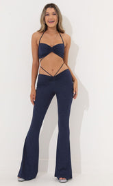 Two Piece Set in Shimmer Blue