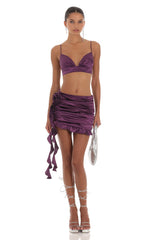 Rose Tassel Two Piece Set in Purple