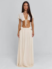 Lucy'S Soleia Maxi Skirt Cream
