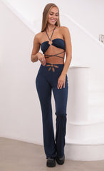 Two Piece Pant Set in Navy