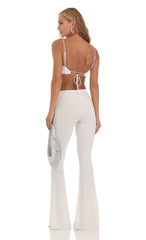 Crinkle Two Piece Set in White