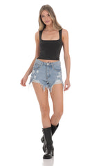 Scoop Neck Tank Top in Black