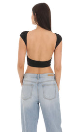 Open Back Top in Black