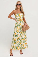 Villa Citrus Belted Maxi Dress