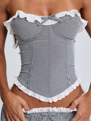 Lucy'S Junnie Corset Black Gingham