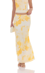 Floral Cowl Neck Two Piece Set in Yellow