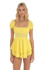 Crepe Romper in Yellow