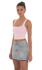Scoop Neck Tank Top in Pink
