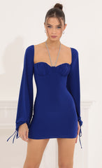 Long Sleeve Bodycon Dress in Navy
