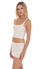 Eyelet Floral Two Piece Set in White