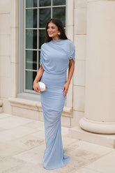 Camila Mesh Maxi Dress-Blue