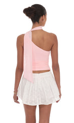 Floral Eyelet Skort in White