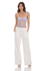 Sheer Lace Bodysuit in Lavender