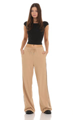 Heart Pocket Sweatpants in Tan