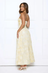 Gorgeous Temptation Strapless Maxi Dress Yellow