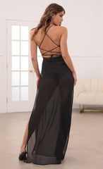 Multicolor Sequin Maxi Dress in Black