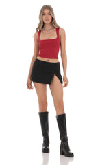 Scoop Neck Tank Top in Red