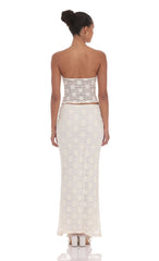 Lace Maxi Skirt in Cream
