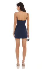 Twist Cutout Dress in Navy
