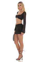 Crochet Two Piece Set in Black