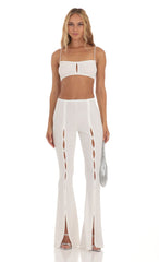 Crinkle Two Piece Set in White