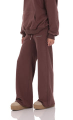 Fleece Straight Sweatpants in Brown