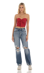 Distressed Jeans in Faded Denim