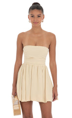 Strapless Bubble Dress in Cream