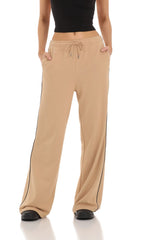 Heart Pocket Sweatpants in Tan
