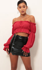 Off The Shoulder Top in Red