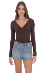 Low Rise Denim Mini Skirt in Light Blue