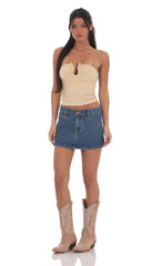 Embellished Tube Top in Beige