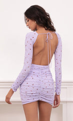 Open Back Floral Dress in Lavender
