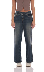 Low Rise Cross Jeans in Dark Wash