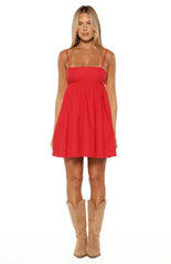 Gracelyn Red Embroidered Mini Dress