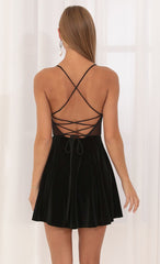 Velvet Cutout Dress in Black