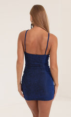 Knit Underwire Bodycon Dress in Blue