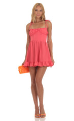 Crepe Corset Dress in Pink