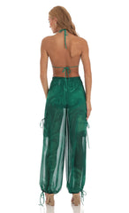 Three Piece Set in Green Swirl