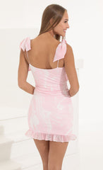 Bodycon Dress in Pink Marble