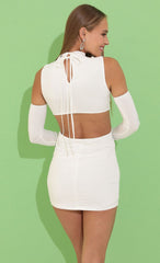 Cutout Dress in White