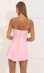 Taffeta Corset Dress in Pink