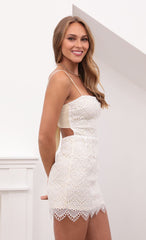 Guipure Lace Dress in White