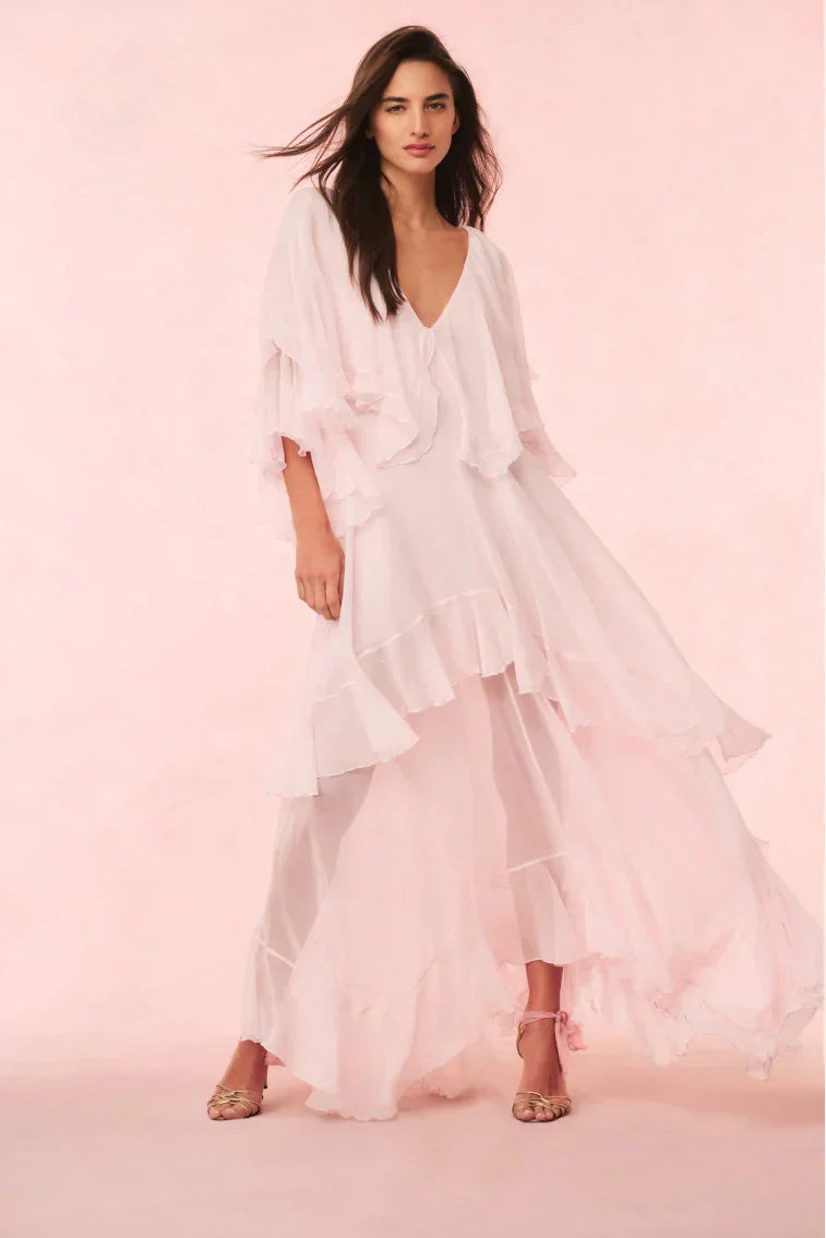 Collia Silk Maxi Dress - Pale Pink