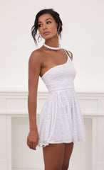 One shoulder Lace A-line Dress