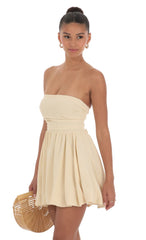Strapless Bubble Dress in Cream