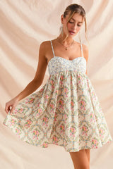 So Me Mixed Floral Print Sleeveless Mini Dress