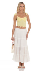 Shoulder Ties Twist Top in Yellow